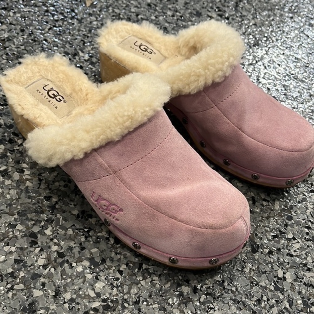Ugg Australia women’s pink suede clog women’s size 4 - Picture 3 of 12